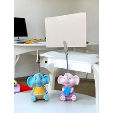 Perazayn Minik Tatlı Kawaii Yavru Okullu Filler Fotoğraf Not Tutacağı Ofis Masası Hediye Tutucu Tutacak