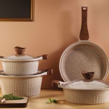 Aryıldız Lincoln 7 Parça Tencere Seti - Bej