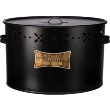 Evstyle Metal Bölmeli Patates Soğan Kovası - Siyah - 18 Lt