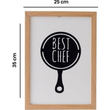 Özverler Best Chef Ahşap Çerçeveli Tablo - Beyaz - 25 x 35  cm