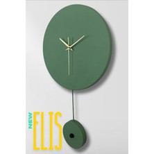 MOOCLOCK Elis Model Modern Dekoratif Metal Sıvama Akar Sessiz Mekanizmalı Duvar Saati (30*30 cm ) (Sarkaç Şeklinde Süs Ayarlanabilir)