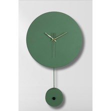 MOOCLOCK Elis Model Modern Dekoratif Metal Sıvama Akar Sessiz Mekanizmalı Duvar Saati (30*30 cm ) (Sarkaç Şeklinde Süs Ayarlanabilir)