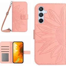 Cool-M Case Samsung Galaxy A15 4g Kılıf Sunflower Baskı Cüzdan Kapağı Kayışlı (Yurt Dışından)