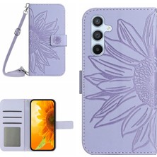 Cool-M Case Samsung Galaxy A15 4g Kılıf Sunflower Baskı Cüzdan Kapağı Kayışlı (Yurt Dışından)