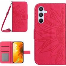 Cool-M Case Samsung Galaxy A15 4g Kılıf Sunflower Baskı Cüzdan Kapağı Kayışlı (Yurt Dışından)