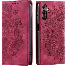 Cool-M Case Samsung Galaxy A34 5g Pu Deri Manyetik Basılı Stand Kabuğu Stand Telefon Kapağı (Yurt Dışından)