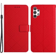 Cool-M Case Samsung Galaxy A13 4g Rhombus Basılı Deri Telefon Kapağı (Yurt Dışından)