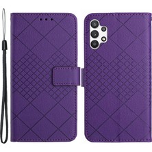 Cool-M Case Samsung Galaxy A13 4g Rhombus Basılı Deri Telefon Kapağı (Yurt Dışından)