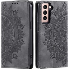 Cool-M Case Samsung Galaxy S22 5g Manyetik Otomatik Kapanış Mandala Çiçek Cüzdan Kapağı (Yurt Dışından)