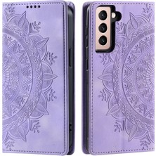 Cool-M Case Samsung Galaxy S22 5g Manyetik Otomatik Kapanış Mandala Çiçek Cüzdan Kapağı (Yurt Dışından)