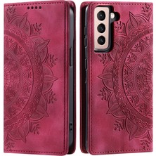 Cool-M Case Samsung Galaxy S22 5g Manyetik Otomatik Kapanış Mandala Çiçek Cüzdan Kapağı (Yurt Dışından)