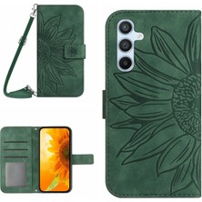 Cool-M Case Samsung Galaxy A15 4g Kılıf Sunflower Baskı Cüzdan Kapağı Kayışlı (Yurt Dışından)