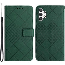 Cool-M Case Samsung Galaxy A13 4g Rhombus Basılı Deri Telefon Kapağı (Yurt Dışından)