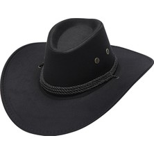 Ethel Batı Kovboy Şapkası Sahne Cowgirl Sombrero Kapaklar Kadın Erkek Açık Kamp Siyah (Yurt Dışından)