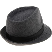 Enjoybuy Vintage Yünlü Ş Ş Kış Fedora Trilby Panama Ş Gangster Gri (Yurt Dışından)
