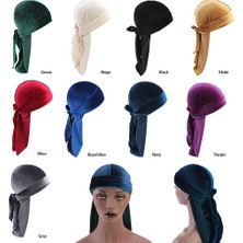 Sholov Erkek Kadife Uzun Kuyruk Şapkası Beanie Donanma (Yurt Dışından)