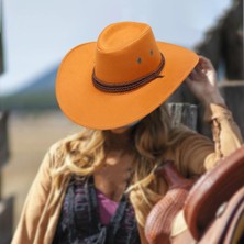 Sholov Cowgirl Düz Kenarlı Şı Şkinler Kadın Açık Sarı Için (Yurt Dışından)