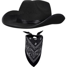 Kayaya Batı Tarzı Kovboy Şapkası Cowgirl Caz Kapakları Kostüm Giysileri Aksesuarları Siyah (Yurt Dışından)