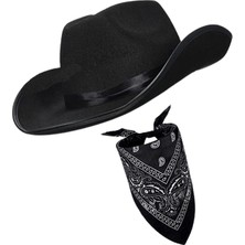 Kayaya Batı Tarzı Kovboy Şapkası Cowgirl Caz Kapakları Kostüm Giysileri Aksesuarları Siyah (Yurt Dışından)