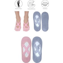 Maruf Shop 2 Adet Bayan Kaydırmaz Tabanlı Yoga Pilates Fitness Dans ve Spor Çorabı