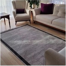 Aatoliarugs Telve Gri Halı Bambu Halı Modern Akrilik Dokuma Halı Geometrik Desenli Salon Halısı Oturma Odası Halısı