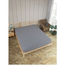 Uykulife Gold Serisi Çift Kişilik Gri Lastikli Çarşaf