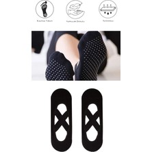 Maruf Shop 2 Adet Bayan Kaydırmaz Tabanlı Yoga Pilates Fitness Dans ve Spor Çorabı