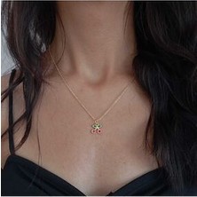 Sevgililer Günü Hediyesi Kadın Kiraz Kolye Gold