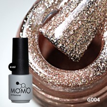 Momo Professional, Glitter Kalıcı Oje G004, Rose Gold, 4 ml