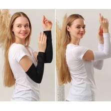 Tesettür Kolluk 2'li Set Siyah Beyaz Namaz Kolluk Spor Kolluk