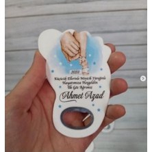 Onura Tasarlat 30 Adet Ayak Magnet Açacak Yeni Doğan, Doğum Günü, Sünnet, Nişan, Söz, Mavi Desen