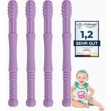 4'lü Set Mor Duyusal Diş Kaşıyıcı-Oral Motor Terapi-Oral Keşif-Dişlik-Çiğneme/beslenme Tüpü