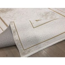 Aatoliarugs Sıla Gold Halı Krem Halı Çerçeveli Desen Kalın Halı Triko Akrilik Halı Yumuşak Halı Salon Halı Oturma Odası Halısı 156*230  cm