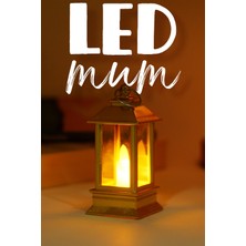 Telvesse LED Mum Mini Dörtgen Tip Pil Dahil Dumansız Alev Ledli Yapay Dekoratif Mum Dekor Işığı Altın PT434