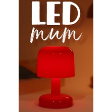 Telvesse LED Mum Iskandinav Tip Pil Dahil Dumansız Alev Ledli Yapay Dekoratif Mum Dekor Işığı Kırmızı PT427