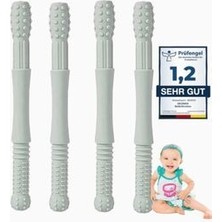 4'lü Set Gri Duyusal Diş Kaşıyıcı-Oral Motor Terapi-Oral Keşif-Dişlik-Çiğneme/beslenme Tüpü