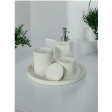 Kırık Beyaz Beton Banyo Seti 4 Lü