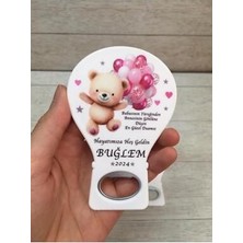Onura Tasarlat 25 Adet Balon Magnet Açacak Yeni Doğan, Doğum Günü, Sünnet, Nişan, Söz, Pembe Ayıcık