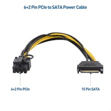 6 Pin Sata Power Kablo 8 Pin Sata Power Kablo 6+2 Pin Sata Power Kablo