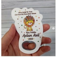 Onura Tasarlat 25 Adet Ayak Magnet Açacak Yeni Doğan, Doğum Günü, Sünnet, Nişan, Söz, Aslanlı Model