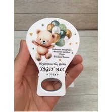 Onura Tasarlat 20 Adet Balon Magnet Açacak Yeni Doğan, Doğum Günü, Sünnet, Nişan, Söz, Yeşil Ayıcık