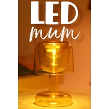 Telvesse LED Mum Iskandinav Tip Pil Dahil Dumansız Alev Ledli Yapay Dekoratif Mum Dekor Işığı Sarı PT428