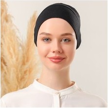 Melodi Scarf Kadın Tesettür Silikonlu Kaymayan Kaymaz Bone Siyah