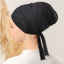 Melodi Scarf Kadın Tesettür Silikonlu Kaymayan Kaymaz Bone Siyah