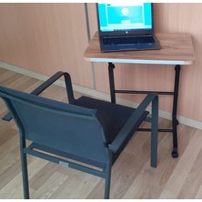 Depolife Tekerlekli Notebook Laptop Bilgisayar Ders Çalışma Masası Eğim ve Yükseklik Ayarlı Akrobat Servis Masası