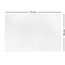 Maura Home Boheme %100 Pamuklu Lüks 2'li Banyo Paspası Seti | 50X70CM | Beyaz