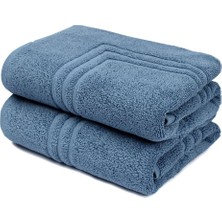 Maura Home Boheme %100 Pamuklu Lüks 2'li Banyo Paspası Seti | 50X70CM | Mavi