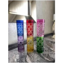 Renkli Kristal Kesme Motif Bardak Takimi