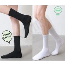 6 Çift Unisex Siyah Beyaz Uzun Tenis Kolej Spor Çorap