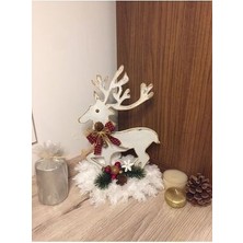 Dekoratif Ren Geyiği, Yılbaşı Süsü, Ahşap Boyama Noel Süsü